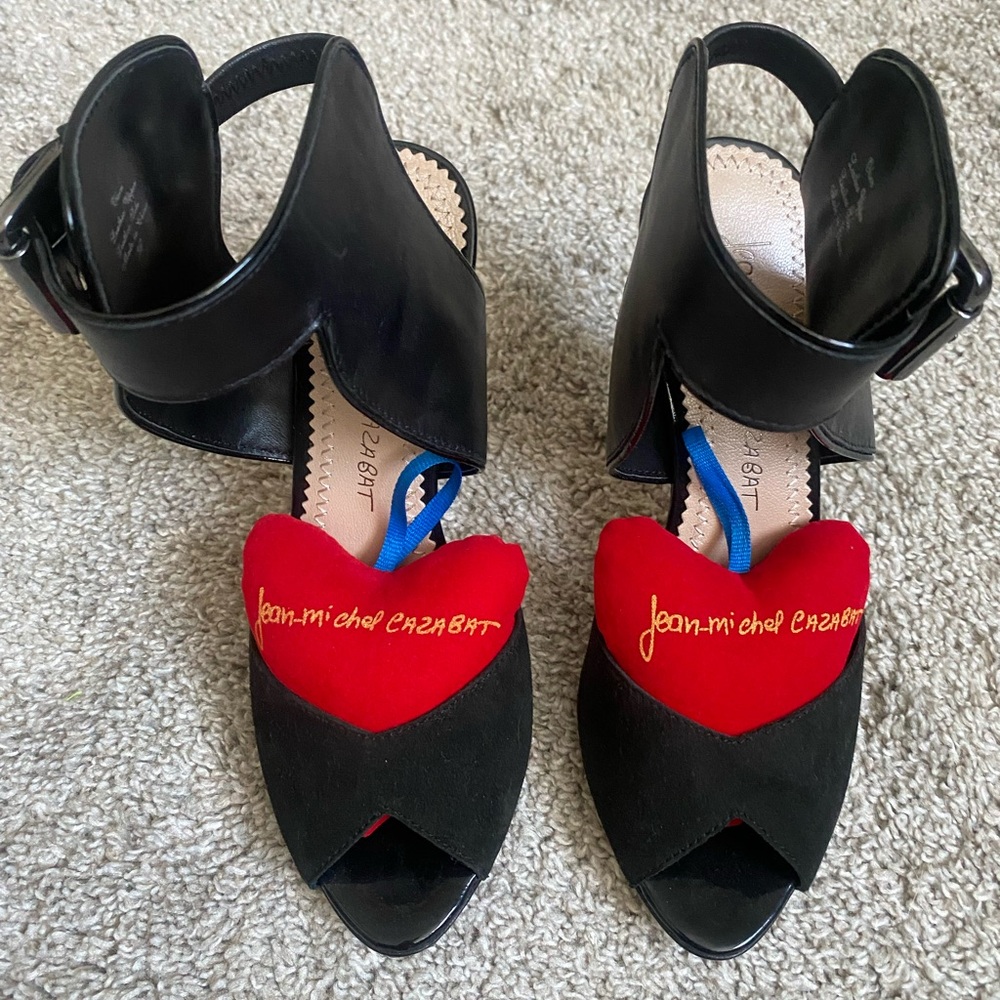 Jean Michel Cazabat Womens Stiletto  Ankle Strap Open Toe Sandal Heel Black 36/6